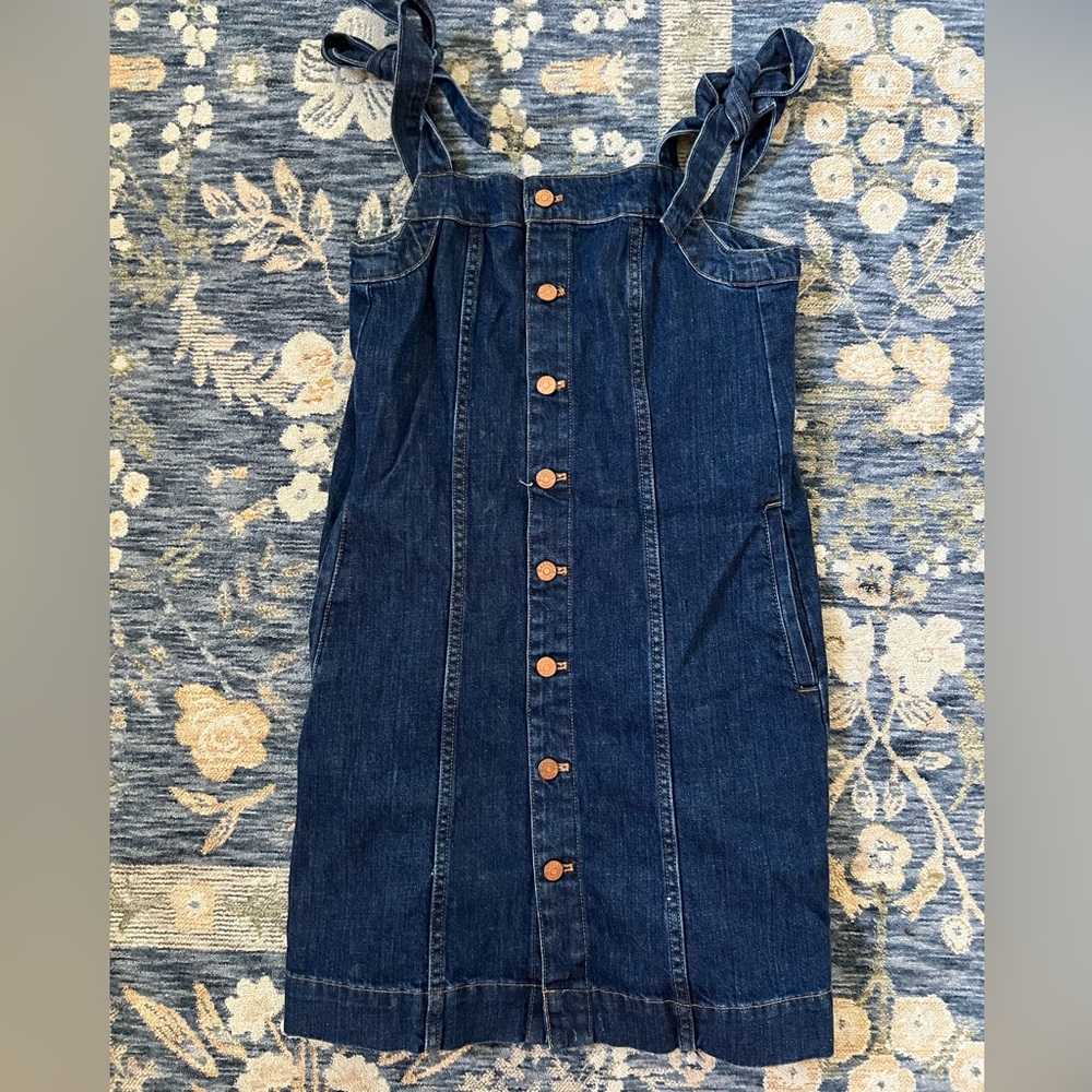 Denim Tie-Strap Mini Dress